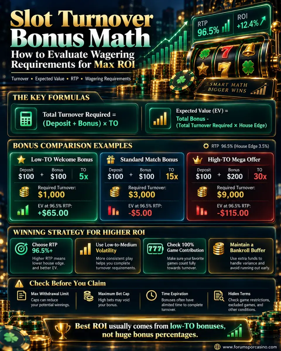 Slot Turnover Bonus Wagering Calculation and ROI Analysis